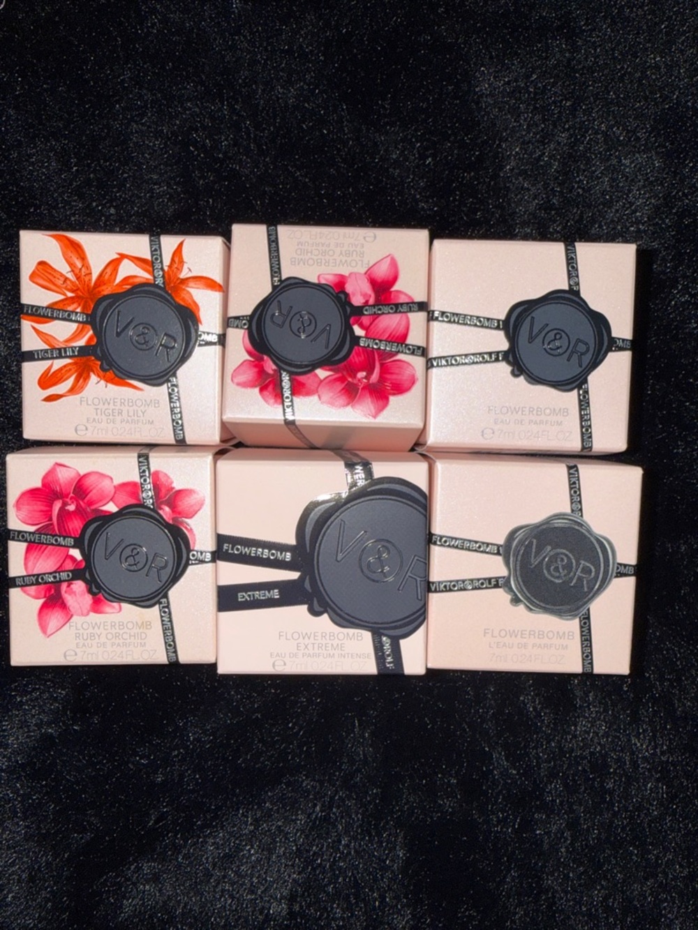 Viktor & Rolf 2-Flowerbomb/2-ruby orchid 1 extreme 1 tiger lily 7ml bottlebnib